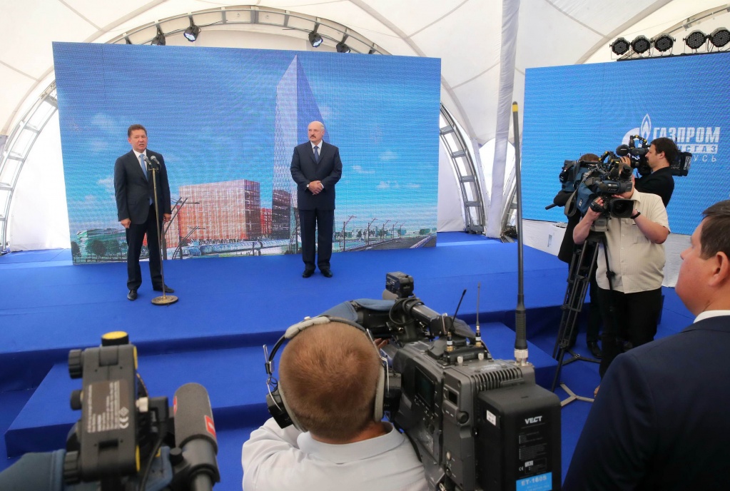 Belarus President Alexander Lukashenko and Alexey Miller